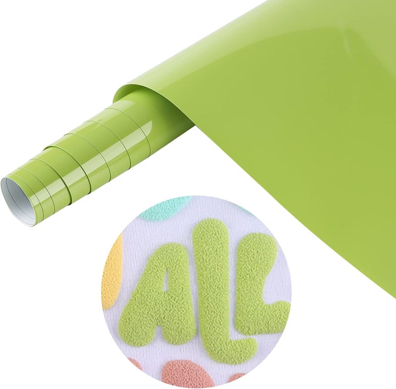 Tintnut Puff Vinyl Heat Transfer - 10inches x 6ft 3D Pale Olive Green Puff HTV Roll Heat Transfer Vinyl Foaming Colorful Puffy Iron on Vinyl for T-Shirts DIY Compatible with Cricut or Silhoutte Cameo - Image 1